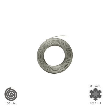 Cable Galvanizado 3 mm. (Rollo 100 Metros) No Elevación