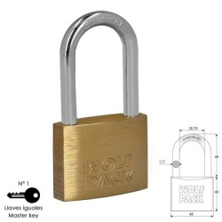 Candado Latón Arco Largo Llaves Iguales 50 mm. nº1