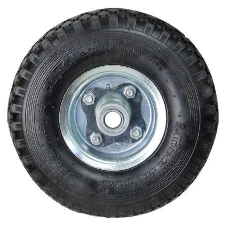 Rueda Carretilla Almacén / Sacos Neumática Llanta Galvanizada Eje Descentrado Diámetro 20 mm.