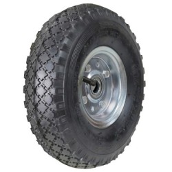 Rueda Carretilla Almacén / Sacos Neumática Llanta Galvanizada Eje Descentrado Diámetro 20 mm.