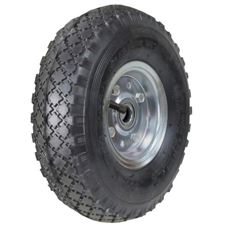 Rueda Carretilla Almacén / Sacos Neumática Llanta Galvanizada Eje Descentrado Diámetro 20 mm.