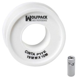 Cinta PTFE WOLFPACK 12 mm. x 10 m. (Paquete 10 Rollos)