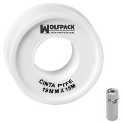 Cinta PTFE WOLFPACK 19 mm. x 15 m. (Paquete de 10 Rollos)