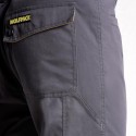 pantalones Largos De Trabajo, Multibolsillos, Resistentes, Rodilla Reforzada, Gris/Amarillo Talla 58/60 XXXL (Slim Fit)