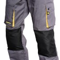 pantalones Largos De Trabajo, Multibolsillos, Resistentes, Rodilla Reforzada, Gris/Amarillo Talla 58/60 XXXL (Slim Fit)