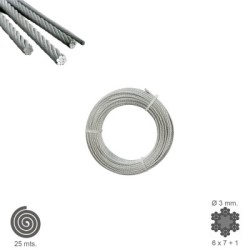 Cable Galvanizado 3 mm. (Rollo 25 Metros) No Elevación