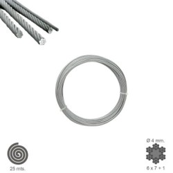Cable Galvanizado 4 mm. (Rollo 25 Metros) No Elevación