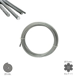 Cable Galvanizado 5 mm. (Rollo 25 Metros) No Elevación