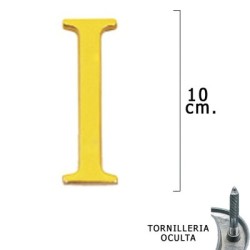 Letra Latón "I" 10 cm. con Tornillería Oculta (Blíster 1 Pieza)