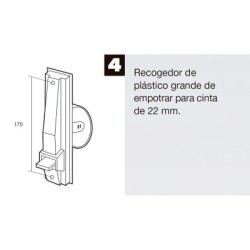 Recogedor Persiana Plástico Grande Cinta 22 mm.