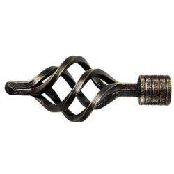 Terminal Forja Piña Diámetro 20 mm. Negro/dorado