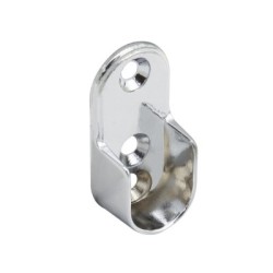 Soporte Lateral Oval Para Tubo Diámetro 16 mm. Cromado