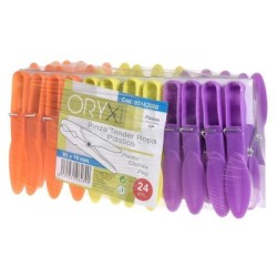 Pinzas Tender Ropa Plástico (Pack 24 Piezas)