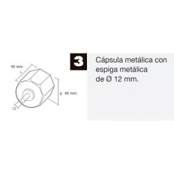Capsula Persiana Metálica Con Espiga Para Eje 60 mm.