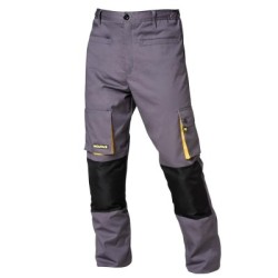 pantalones Largos De Trabajo, Multibolsillos, Resistentes, Rodilla Reforzada, Gris/Amarillo Talla 38/40 S (Slim Fit)