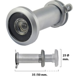 Mirilla Puerta 35-50 mm. Plateada Mate (Blíster 1 pieza)