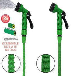 Manguera Extensible Riego Compacto 10 A 30 Metros Con Pistola 7 posiciones