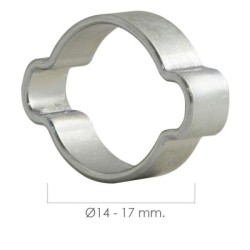 Abrazadera Dos Orejas Diámetro 14-17 mm.