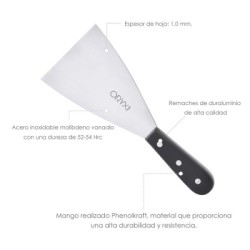 Espátula Cocina Grenoble Acero Inoxidable 9 cm. Negro