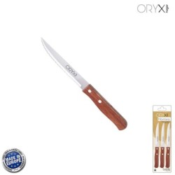 Cuchillo Montana Multiusos Hoja Sierra Acero Inoxidable 11 cm. Mango Madera (Blíster 3 piezas)