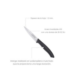 Cuchillo Nuuk Mondador Hoja Acero Inoxidable 9 cm. Negro (Blíster 3 Piezas)