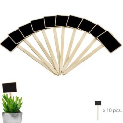 Etiqueta Marcadora Madera Con Efecto Pizarra Para plantas Bolsa 10 Unidades