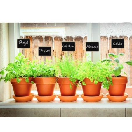 Etiqueta Marcadora Madera Con Efecto Pizarra Para plantas Bolsa 10 Unidades