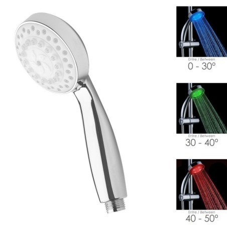 Maneral Ducha Led Indicador Temperatura Diámetro 11 cm.