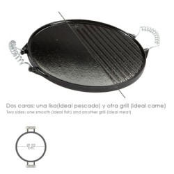 Plancha Hierro Fundido Esmaltada Redonda Diámetro 32 cm.
