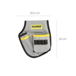 Funda Bolsa Porta Herramientas Para Cinturón Con 3 Bolsillos y 4 Elásticos. Portaherramientas Electricista Multibolsillos