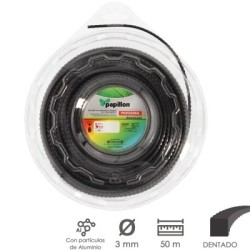 Hilo Nylon Desbrozadoras Cuadrado Dentado Profesional Diámetro 3,0 mm. Rollo 50 metros. Hilo Nylon Corte Desbrozadores Hierba,