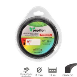 Hilo Nylon Desbrozadoras Cuadrado Dentado Profesional Diámetro 3,0 mm. Rollo 12 metros. Hilo Nylon Corte Desbrozadores Hierba,