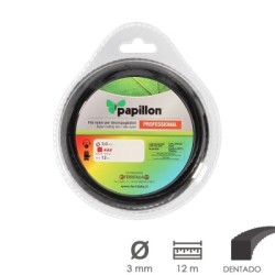 Hilo Nylon Desbrozadoras Cuadrado Dentado Profesional Diámetro 3,0 mm. Rollo 12 metros. Hilo Nylon Corte Desbrozadores Hierba,