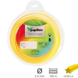 Hilo Nylon Desbrozadoras Estrella Diámetro 2,4 mm. Rollo 100 metros. Hilo Nylon Corte Desbrozadores Hierba, Jardín, Maleza
