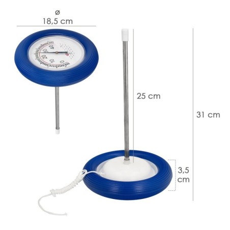 Termómetro Flotante Boya Para Piscinas Diámetro 18,5 cm.