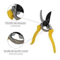 Tijera Podar 1 Mano Japonesa Akagi T-8S 220 mm. Mangos Aluminio Endurecido, Hoja Recubierta PTFE