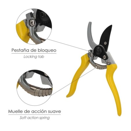 Tijera Podar 1 Mano Japonesa Akagi T-8S 220 mm. Mangos Aluminio Endurecido, Hoja Recubierta PTFE