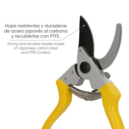 Tijera Podar 1 Mano Japonesa Akagi T-8S 220 mm. Mangos Aluminio Endurecido, Hoja Recubierta PTFE