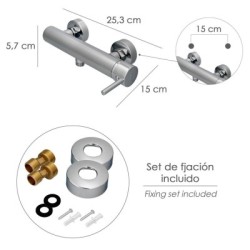 Monomando Ducha "Dresde" Mezclador Derecha Grifo Baño, Grifo Encimera, Grifo Cocina. Cartucho Cerámico Diámetro 35 mm.