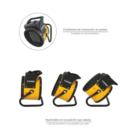 Calefactor Termo ventilador Cerámico Cañón Suelo y Pared 1000 / 2000 Watt. Cañón Aire Caliente, Cañón Calefactor 2 Potencias