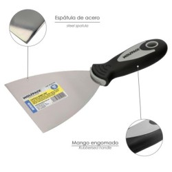 Espátula Mango Gummy Grip Hoja 100 mm. Espátula Yeso, Espátula Pintor, Espátula Masillas, Espátula Pladur, etc..