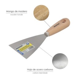 Espátula Mango Madera Hoja Acero 80 mm. Espátula Yeso, Espátula Pintor, Espátula Masillas, Espátula Pladur, etc..