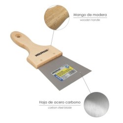 Espátula Techos Mango Madera Hoja Acero 90 x 100 mm. Espátula Yeso, Espátula Pintor, Espátula Masillas, Espátula Pladur, etc..