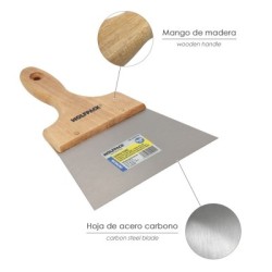 Espátula Techos Mango Madera Hoja Acero 90 x 160 mm. Espátula Yeso, Espátula Pintor, Espátula Masillas, Espátula Pladur, etc..