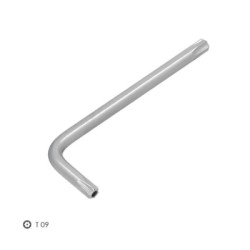 Llave Torx Inviolable Estándar Acero Cromo Vanadio Profesional T09 mm. Llave Estrella, Llave Allen Estrella