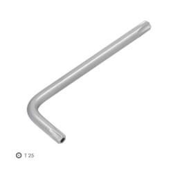 Llave Torx Inviolable Estándar Acero Cromo Vanadio Profesional T25 mm. Llave Estrella, Llave Allen Estrella