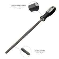 Lima Con Mango Redonda Entrefina 8"