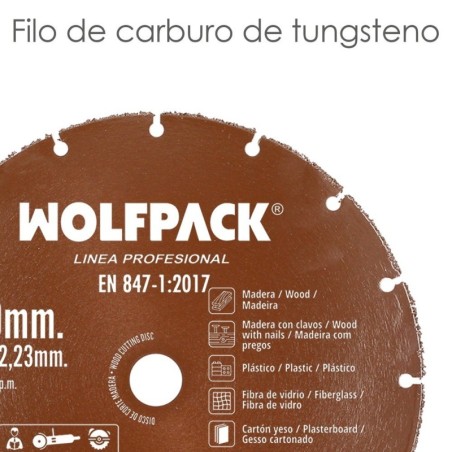 Disco Corte Madera / Plástico Diámetro 115 mm. Filo De Carburo De Tungsteno