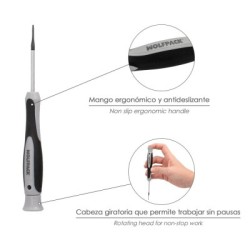 Juego Destornilladores de Precisión Plus 6 Piezas, Puntas Imantadas, Acero al Cromo Vanadio, Cabezal Giratorio