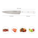 Cuchillo Husky Cocina 13 cm. Hoja Acero Inoxidable, Cuchillo Carne, Cuchillo Pescado, Cuchillo Chef, Mango Ergonómico Blanco